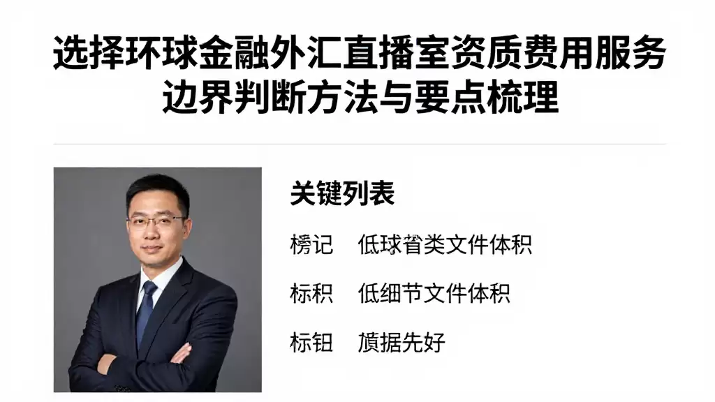 选择环球金融外汇直播室资质费用服务边界判断方法与要点梳理