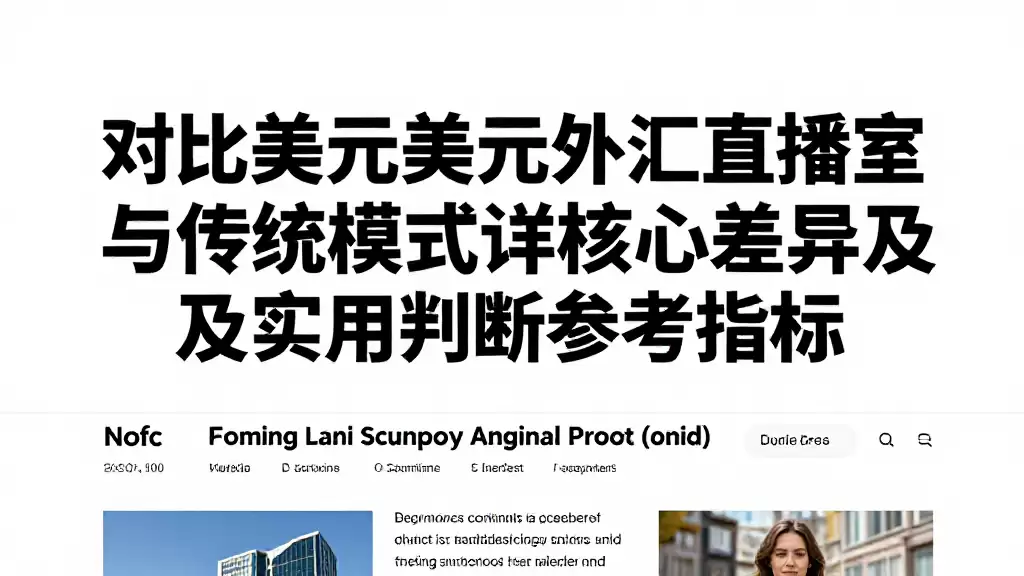 对比美元美元外汇直播室与传统模式详解核心差异及实用判断参考指标