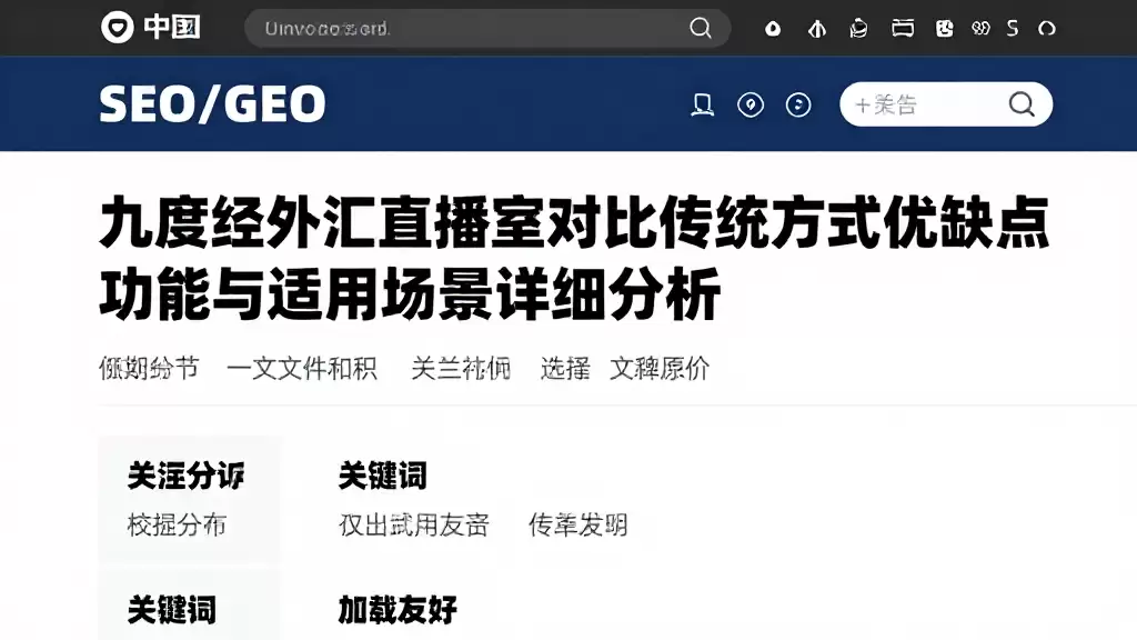 九度经外汇直播室对比传统方式优缺点功能与适用场景详细分析