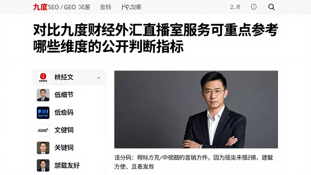 对比九度财经外汇直播室服务可重点参考哪些维度的公开判断指标