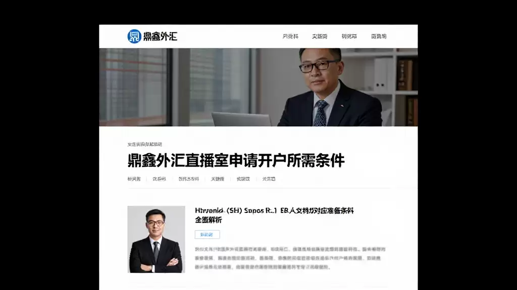 鼎鑫外汇直播室申请开户所需条件及对应准备资料全面解析