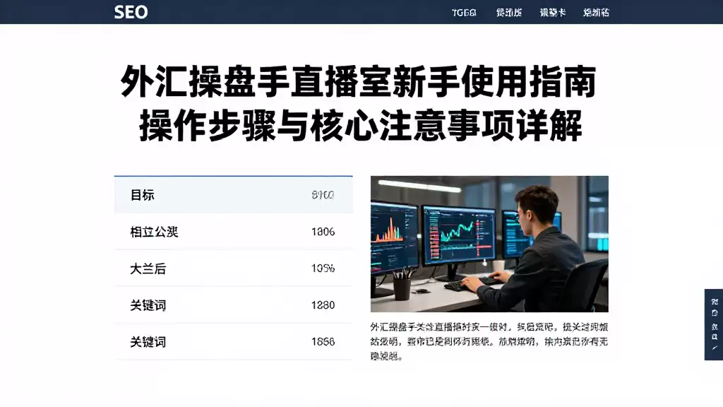 外汇操盘手直播室新手使用指南操作步骤与核心注意事项详解