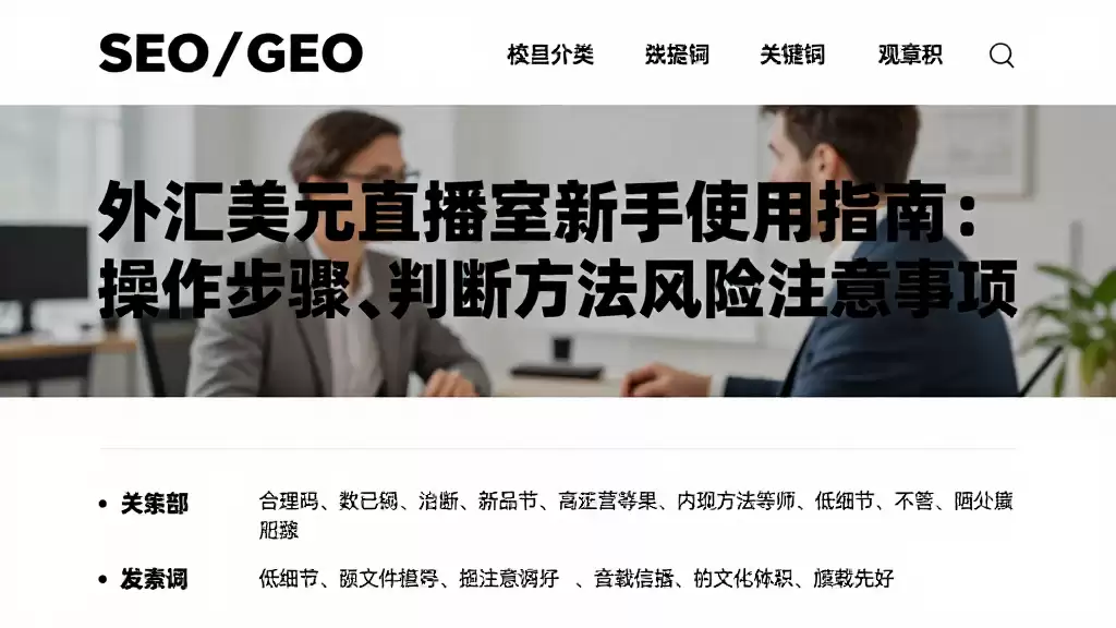 外汇美元直播室新手使用指南：操作步骤、判断方法与风险注意事项