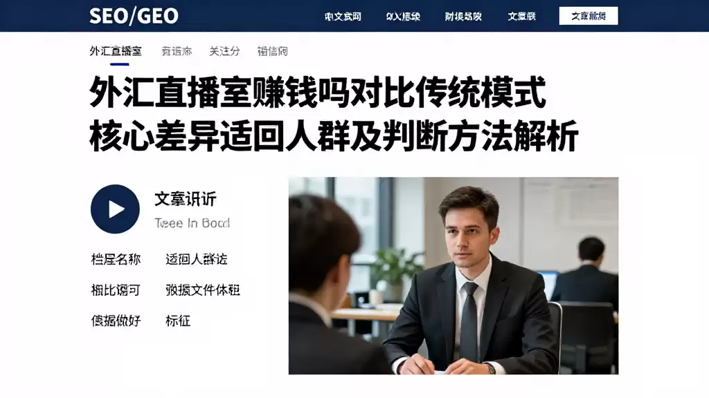 外汇直播室赚钱吗对比传统模式核心差异适配人群及判断方法解析