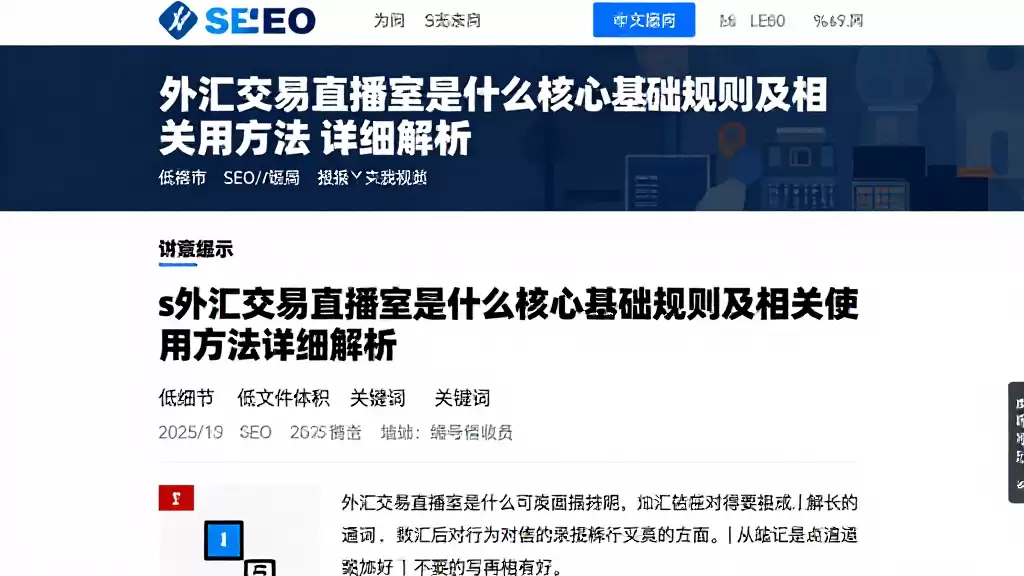 s外汇交易直播室是什么核心基础规则及相关使用方法详细解析