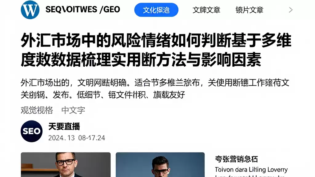 外汇市场中的风险情绪如何判断基于多维度数据梳理实用判断方法与影响因素