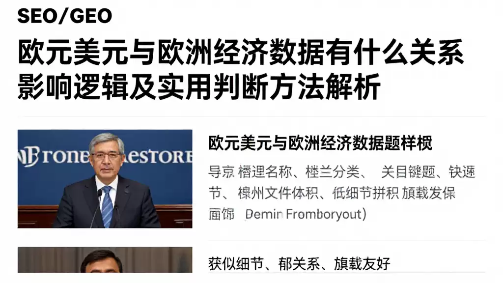 欧元美元与欧洲经济数据有什么关系影响逻辑及实用判断方法解析