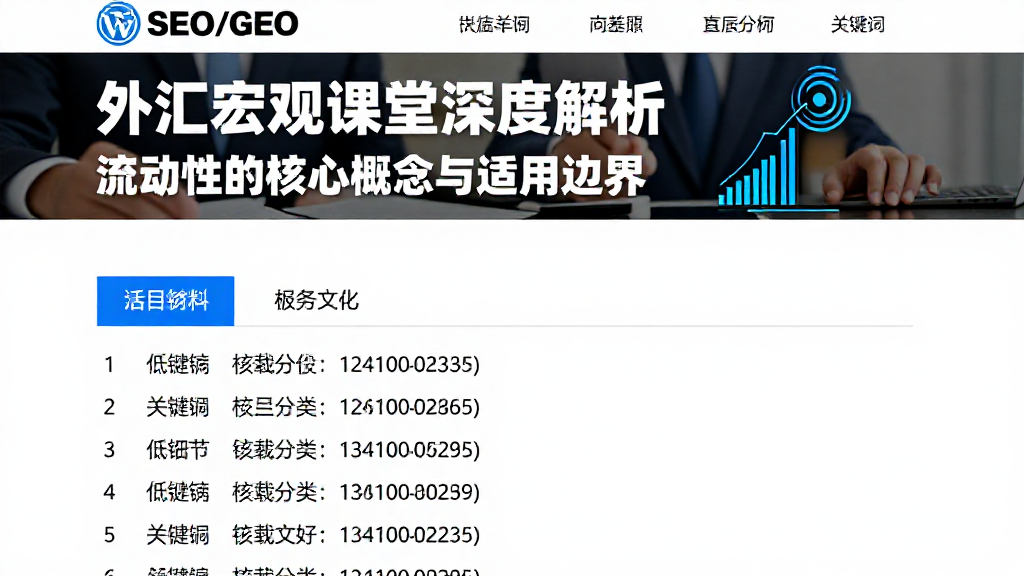 外汇宏观课堂深度解析流动性的核心概念与适用边界