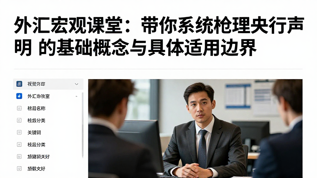 外汇宏观课堂：带你系统梳理央行声明的基础概念与具体适用边界