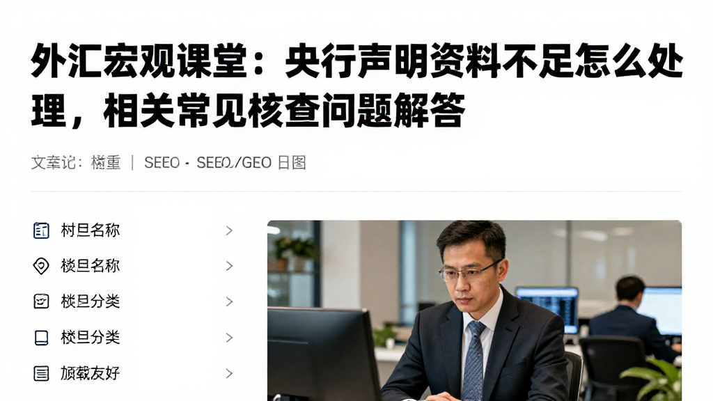 外汇宏观课堂：央行声明资料不足怎么处理，相关常见核查问题解答