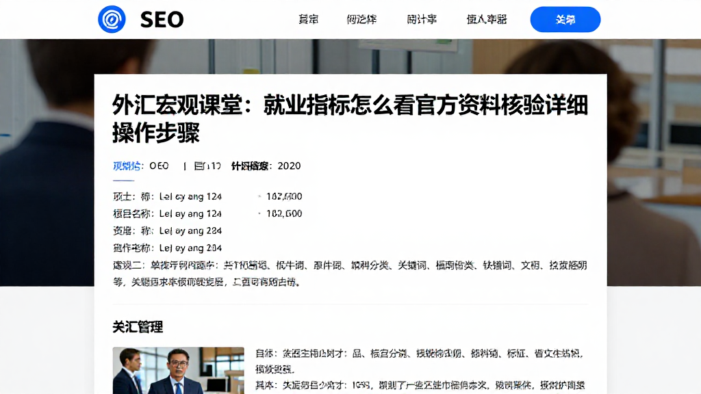 外汇宏观课堂：就业指标怎么看官方资料核验详细操作步骤