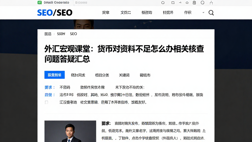 外汇宏观课堂：货币对资料不足怎么办相关核查问题答疑汇总