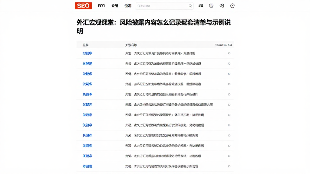 外汇宏观课堂：风险披露内容怎么记录配套清单与示例说明