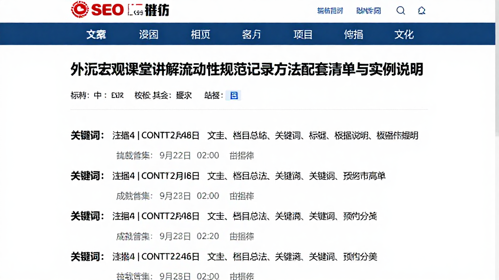 外汇宏观课堂讲解流动性规范记录方法配套清单与实例说明