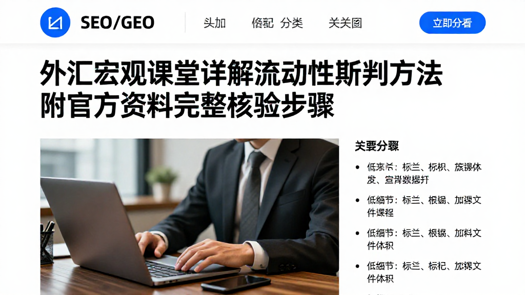 外汇宏观课堂详解流动性研判方法附官方资料完整核验步骤