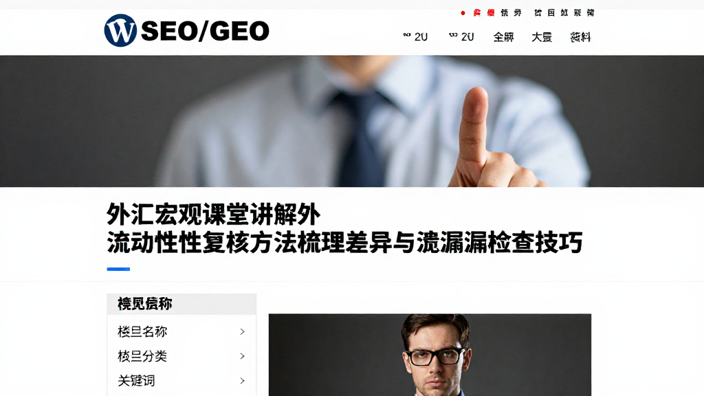 外汇宏观课堂讲解外汇流动性复核方法梳理差异与遗漏检查技巧