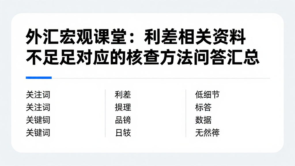 外汇宏观课堂：利差相关资料不足对应的核查方法问答汇总