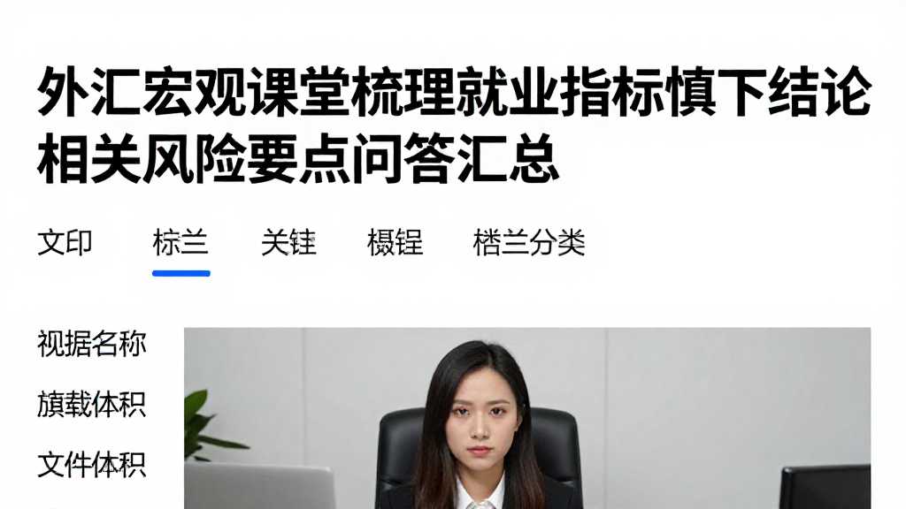 外汇宏观课堂梳理就业指标慎下结论相关风险要点问答汇总