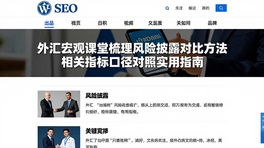 外汇宏观课堂梳理风险披露对比方法相关指标口径对照实用指南
